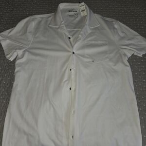 Express Men's White Casual Button Down Shirt